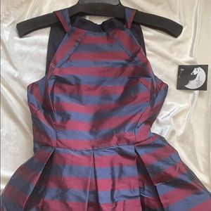 Eva Franco Striped Midi Fit & Flare Dress NWT